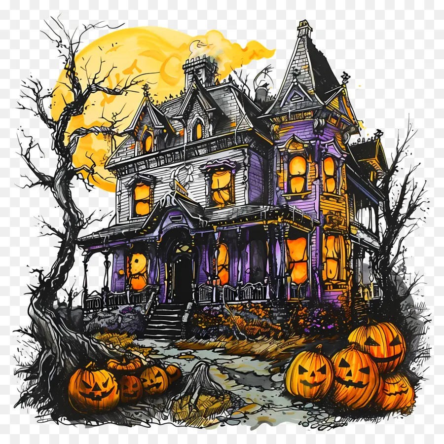 Maison D'halloween，Maison Hantée PNG