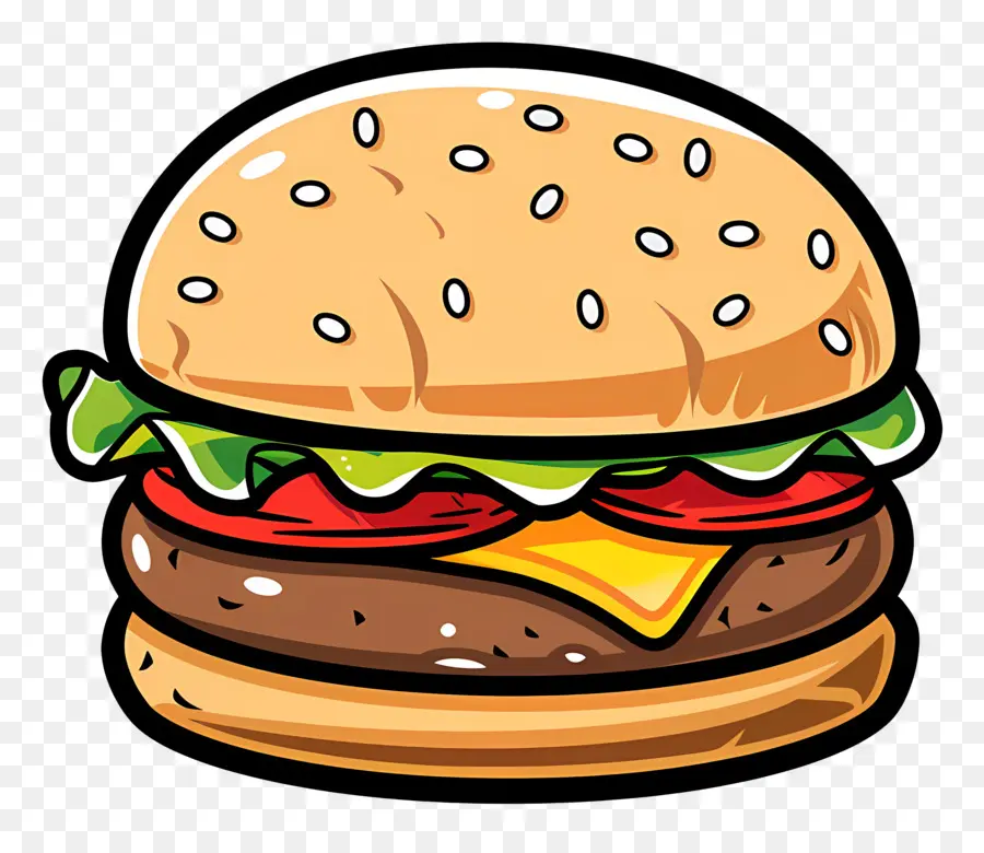 Burger Animé，Hamburger PNG