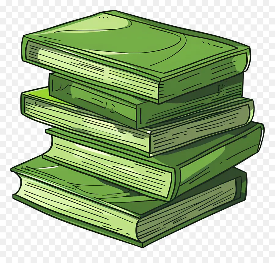 Livres Verts，Pile De Livres PNG