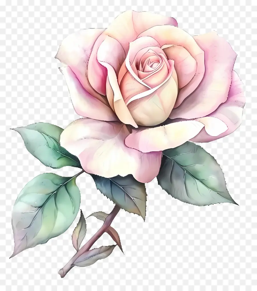 Aquarelle Rose，Rose Rose PNG