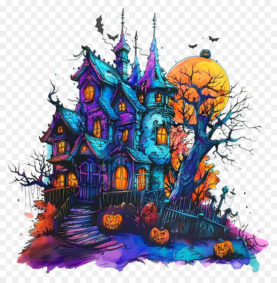 Maison D'halloween，Maison Hantée PNG