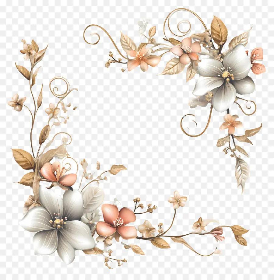 Fleurs De Mariage，Fleurs Sépia PNG