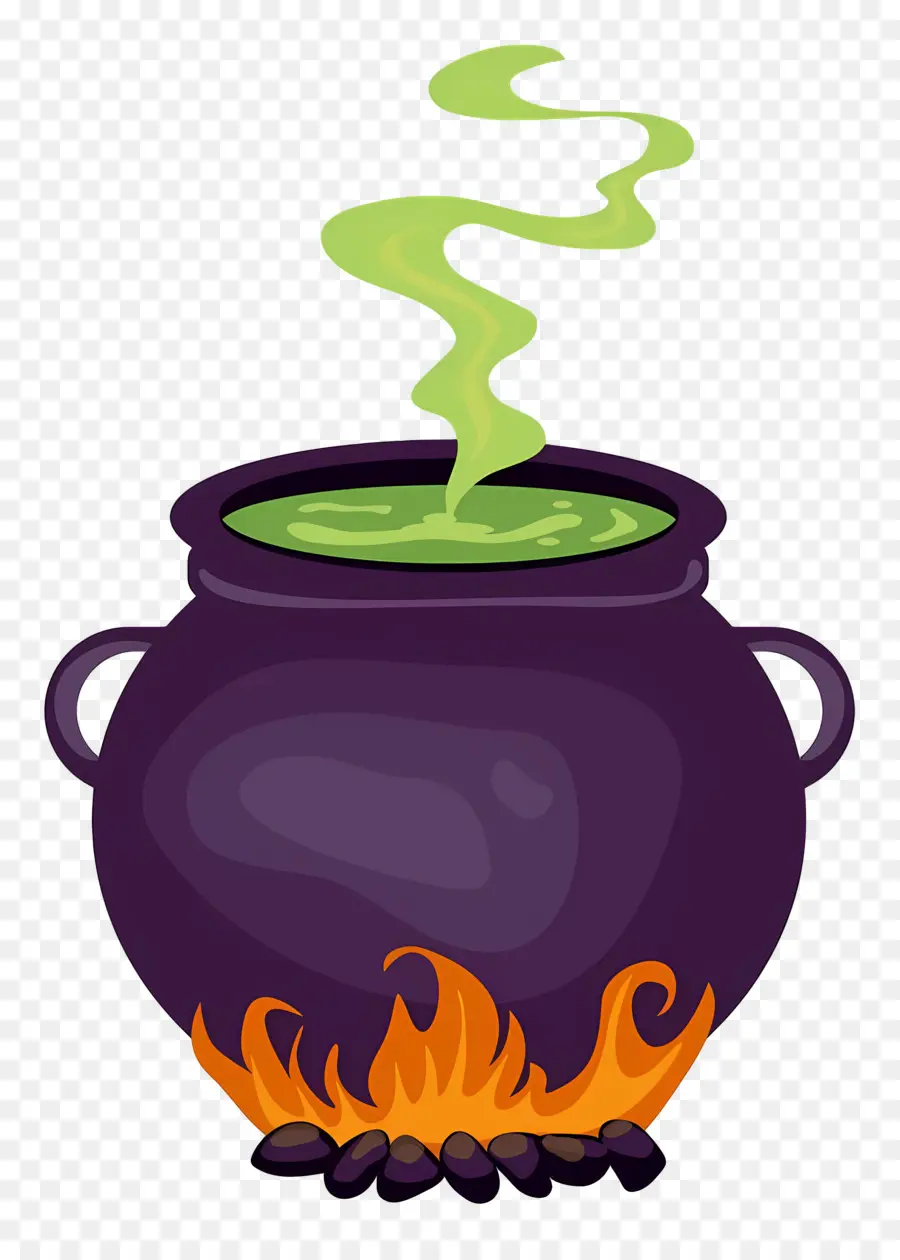 Potion D'halloween，Chaudron Avec Potion Verte PNG