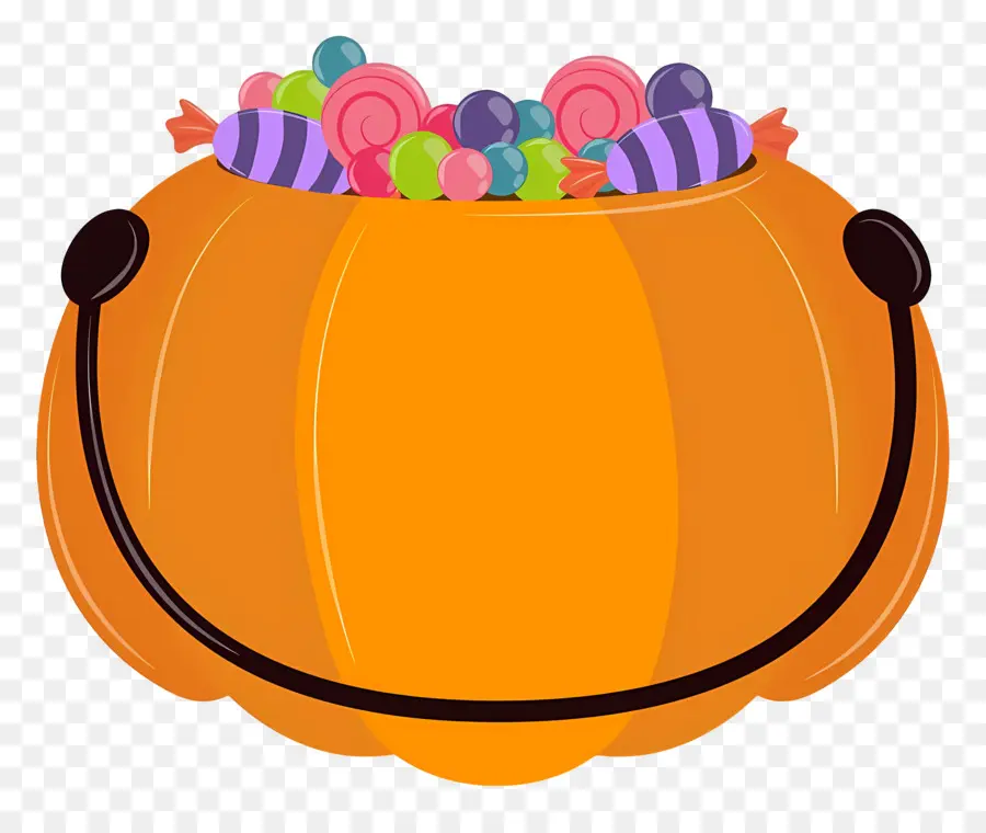 Seau à Bonbons D'halloween，Seau à Bonbons à La Citrouille PNG