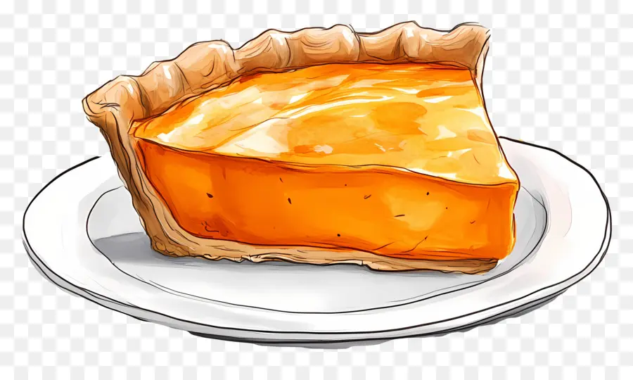 Tarte à La Citrouille，Tranche De Tarte PNG