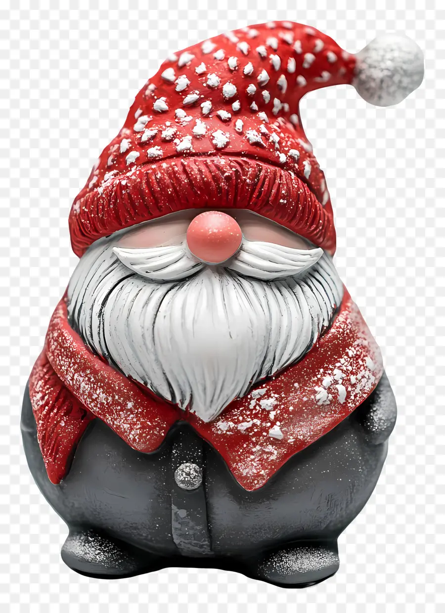 Gnome De Noël，Père Noël Gnome Avec Chapeau Enneigé PNG