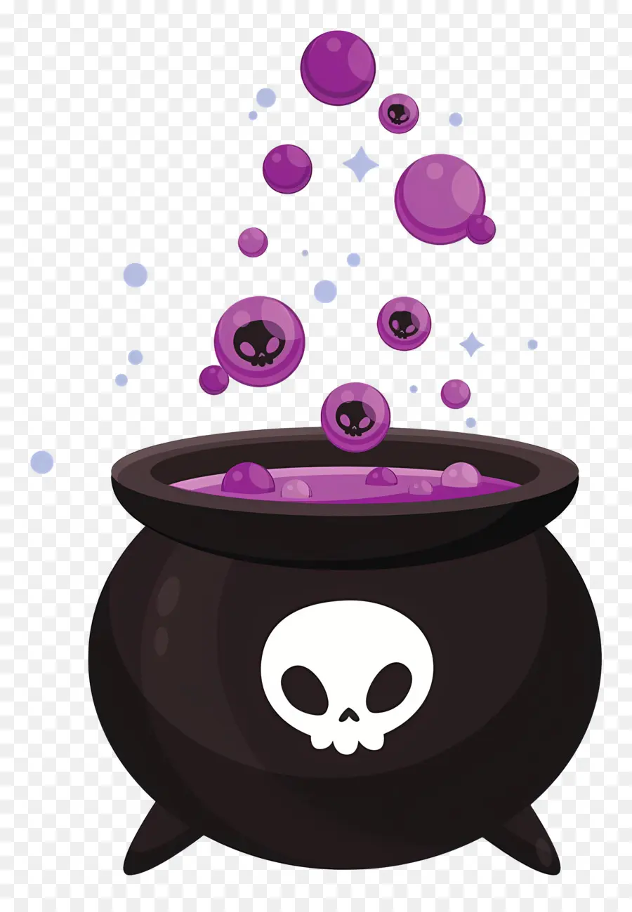 Potion D'halloween，Chaudron Avec Potion Violette PNG