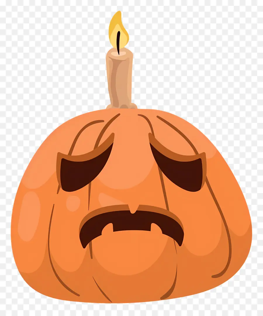 Bougie D'halloween，Citrouille Triste PNG