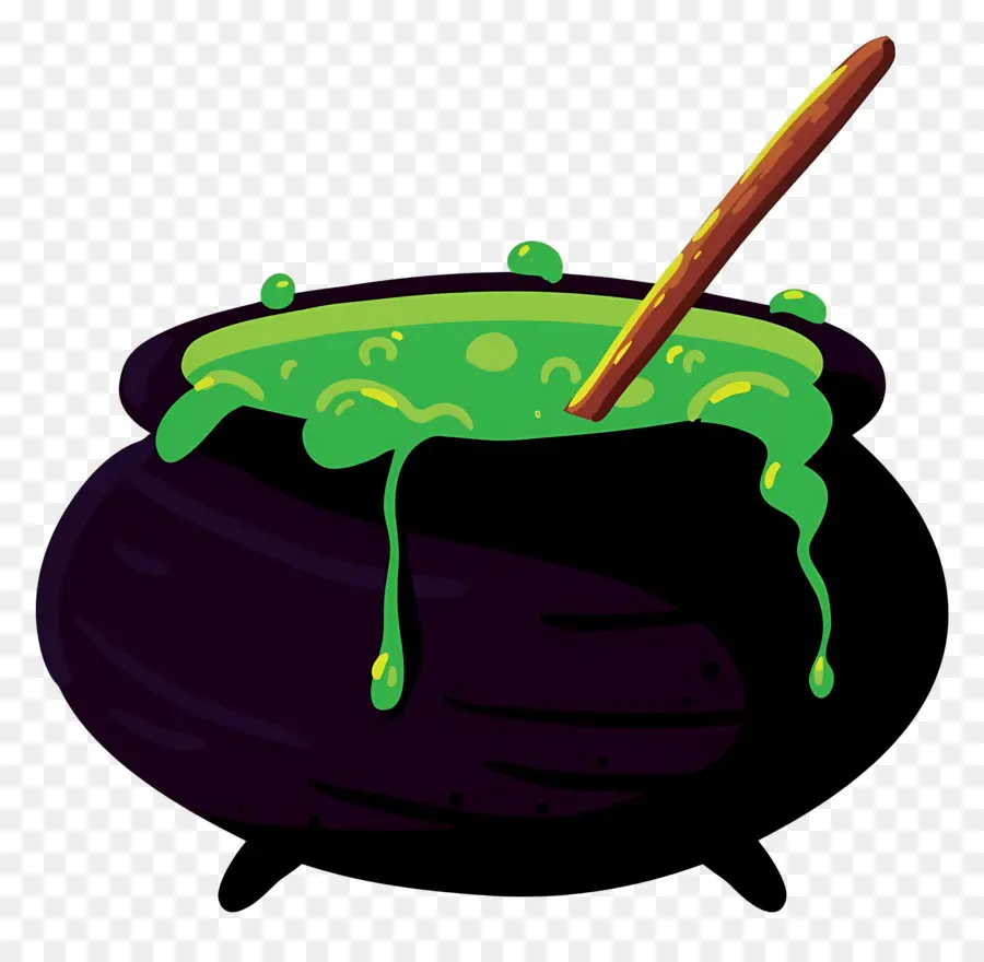 Potion D'halloween，Chaudron Avec Potion Verte PNG