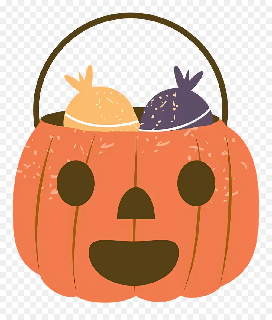 Seau à Bonbons D'halloween，Panier De Citrouille PNG