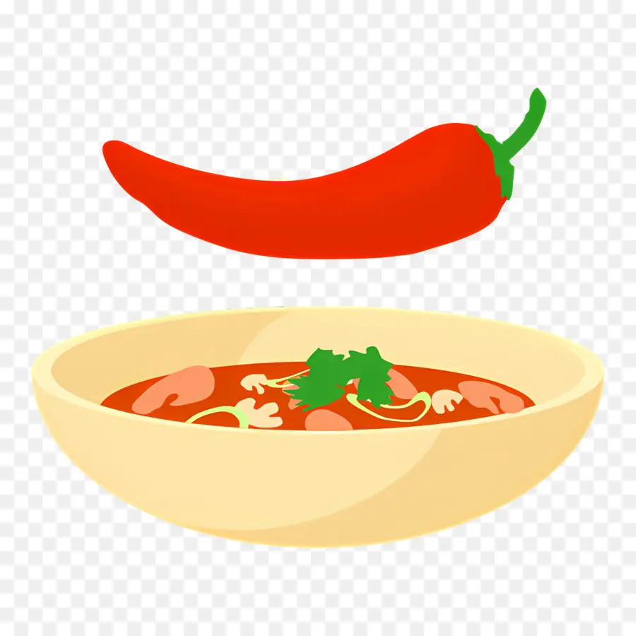 Rouge Froid，Bol De Soupe Au Chili PNG