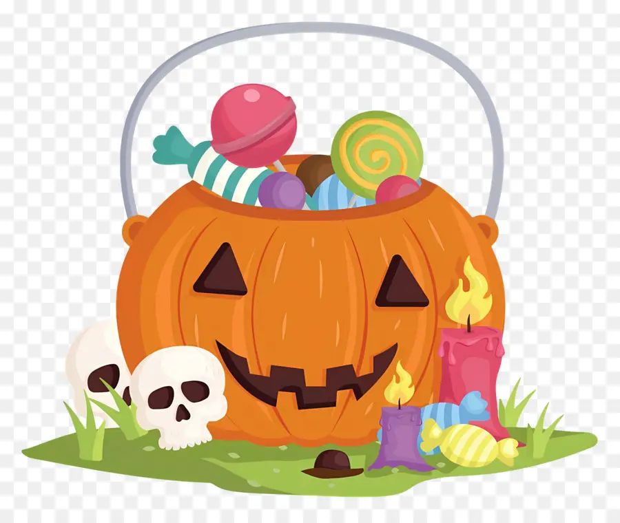 Seau à Bonbons D'halloween，Citrouille PNG