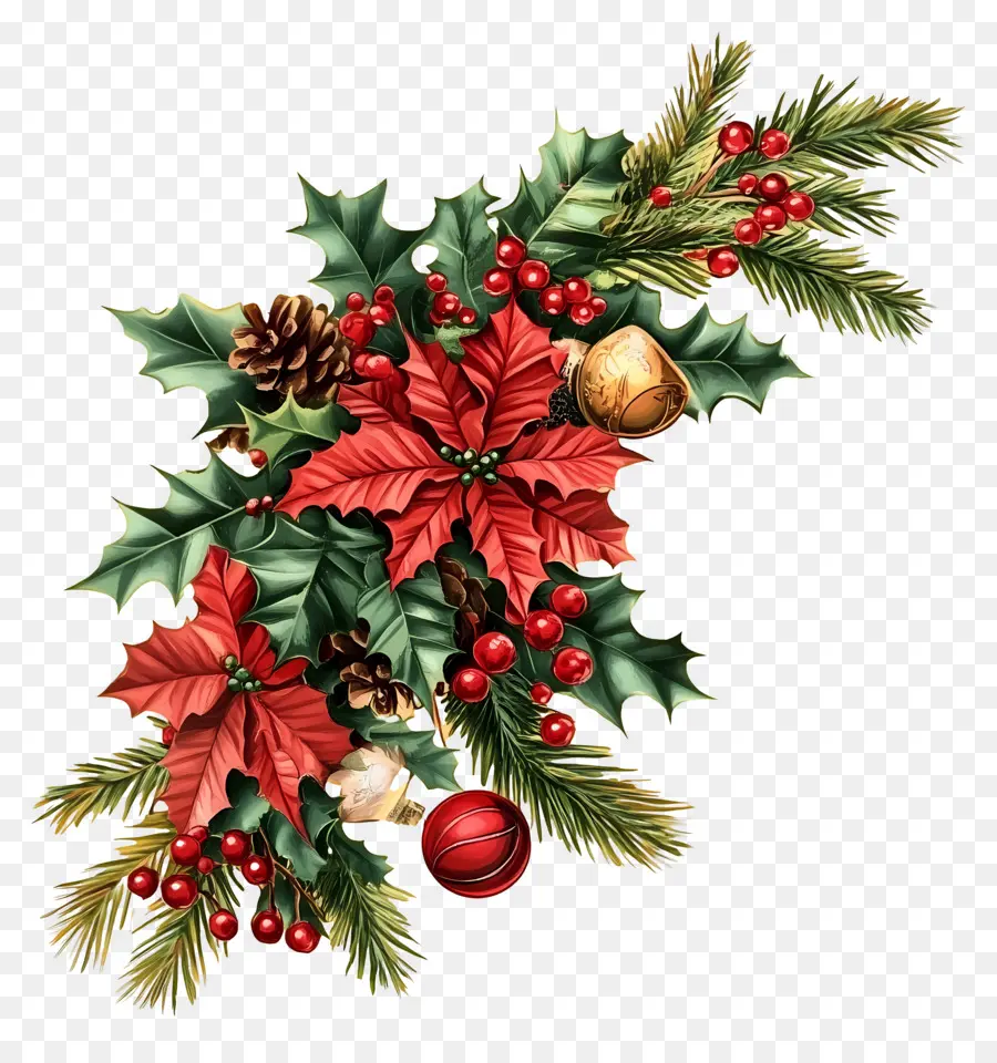 Le Coin De Noël，Décoration De Pomme De Pin PNG