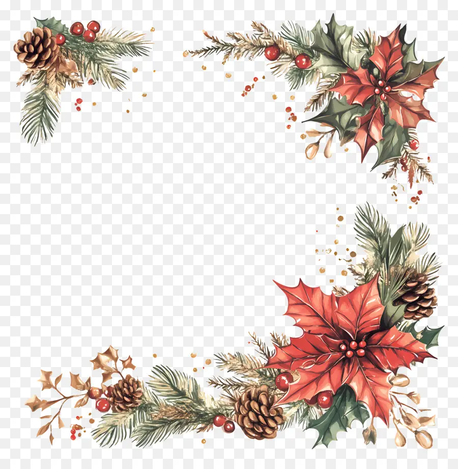 Le Coin De Noël，Cadre Floral PNG