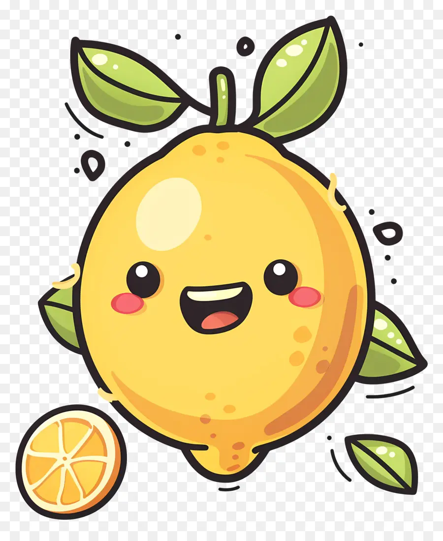 Citron Kawaii，Bonne Orange PNG