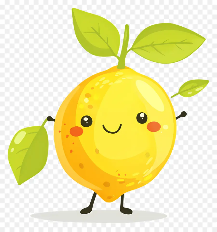 Citron Kawaii，Citron Jaune PNG