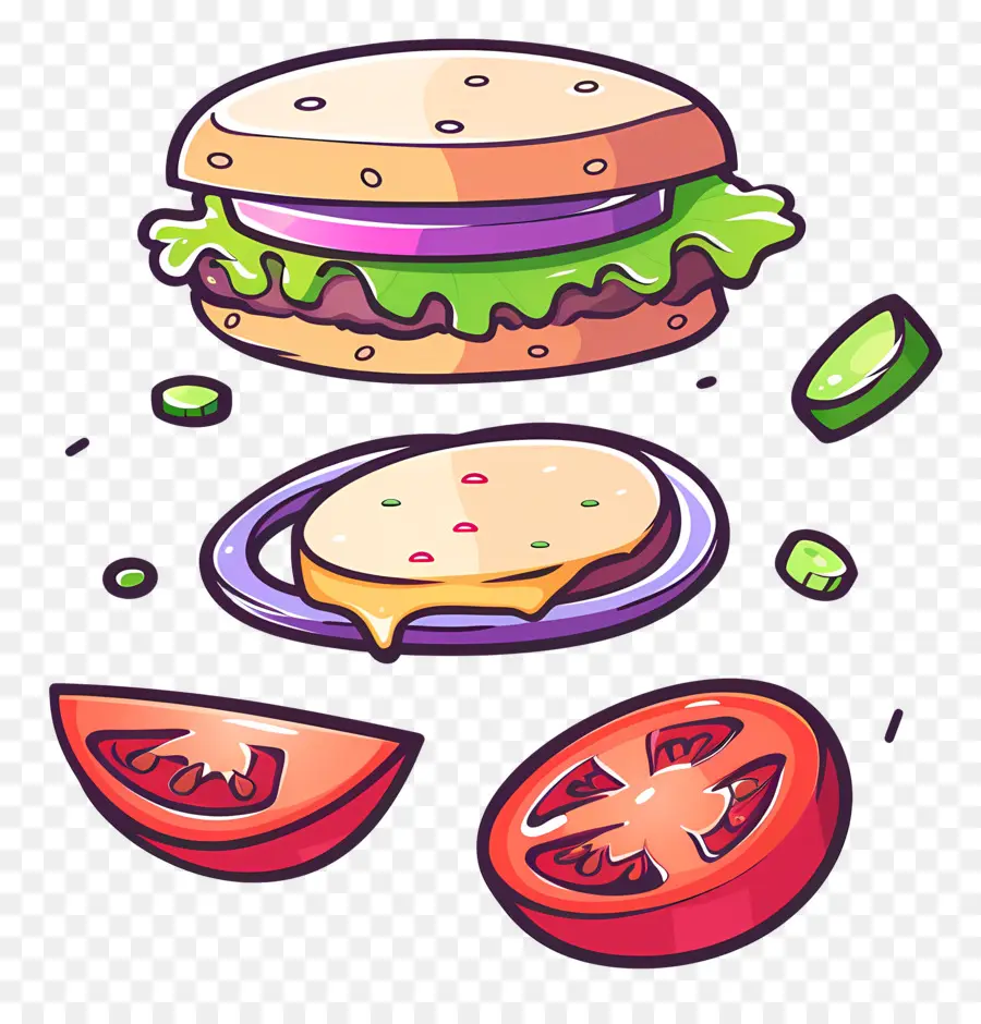 Burger Flottant，Hamburger PNG