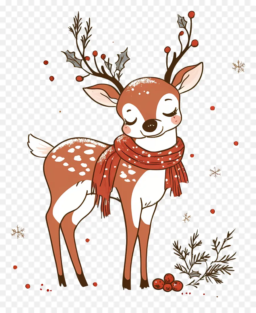 Cerf De Noël，Cerf De Dessin Animé PNG