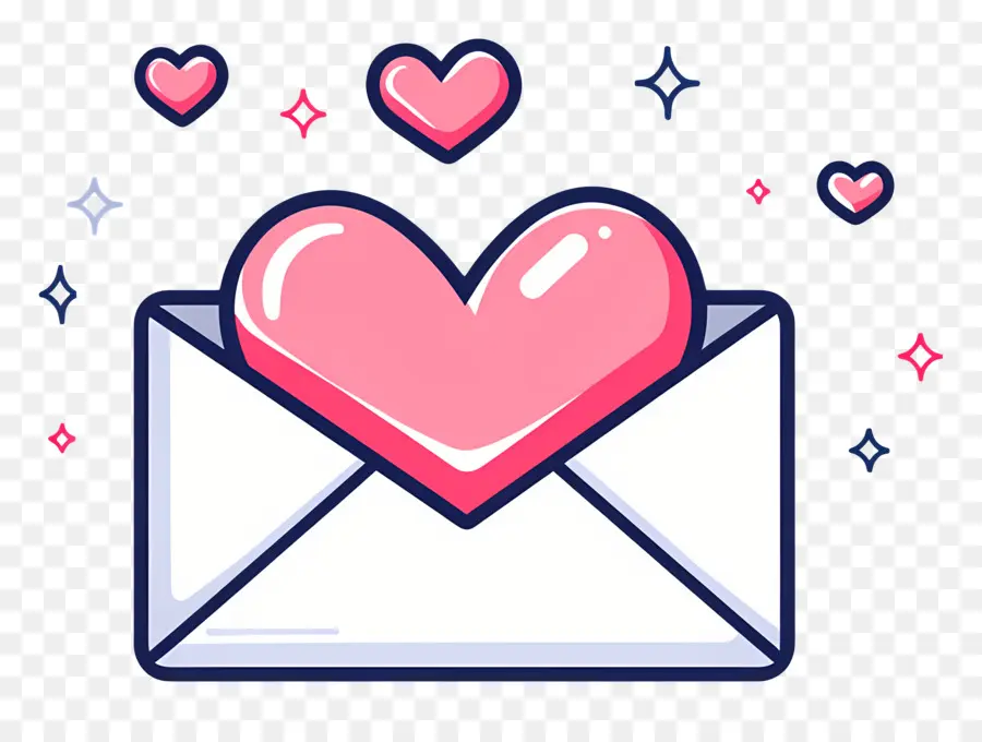 Courrier D'amour，Enveloppe Avec Coeur PNG