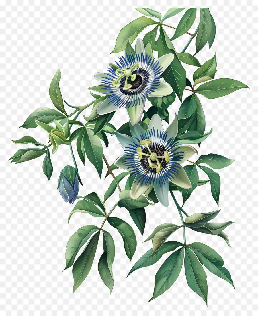 Fleur épanouie，Fleurs Bleues PNG