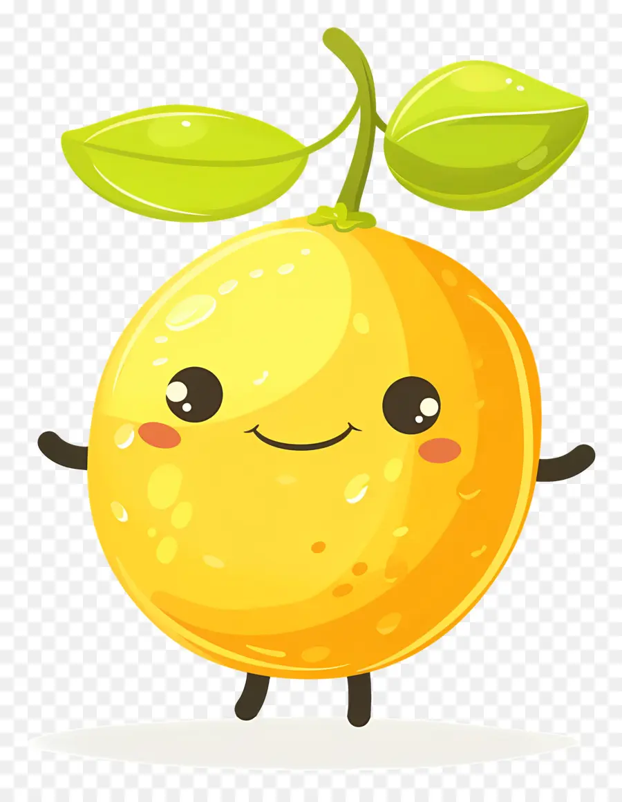 Citron Kawaii，Citron Jaune PNG