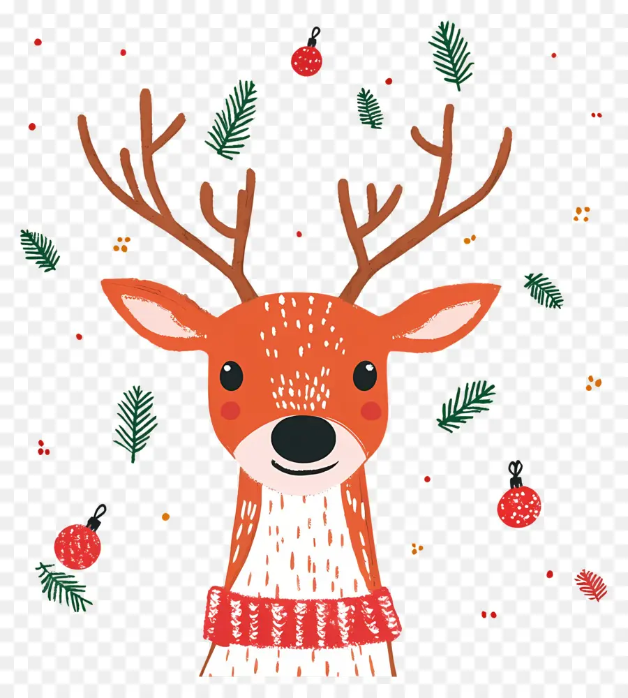 Cerf De Noël，Renne Avec Pull PNG