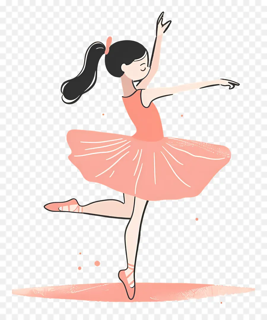 Ballet，Ballerine En Robe Rose PNG