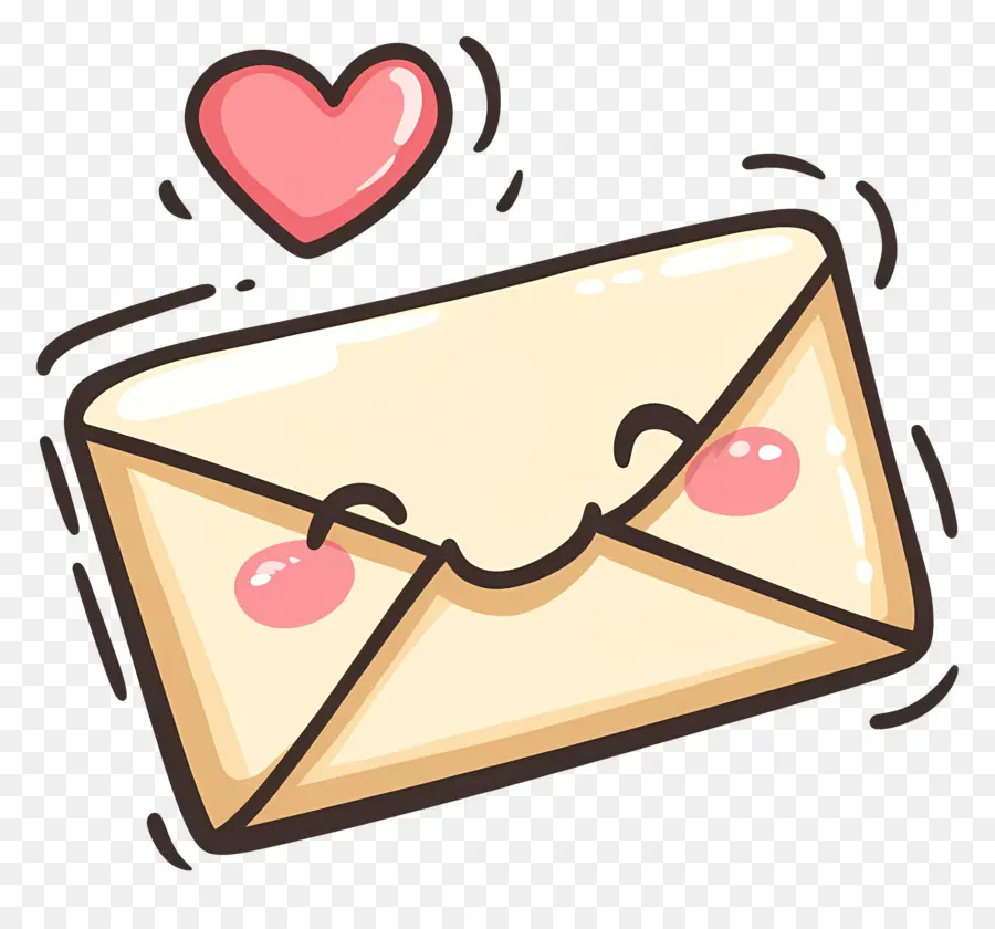 Courrier D'amour，Enveloppe Souriante PNG