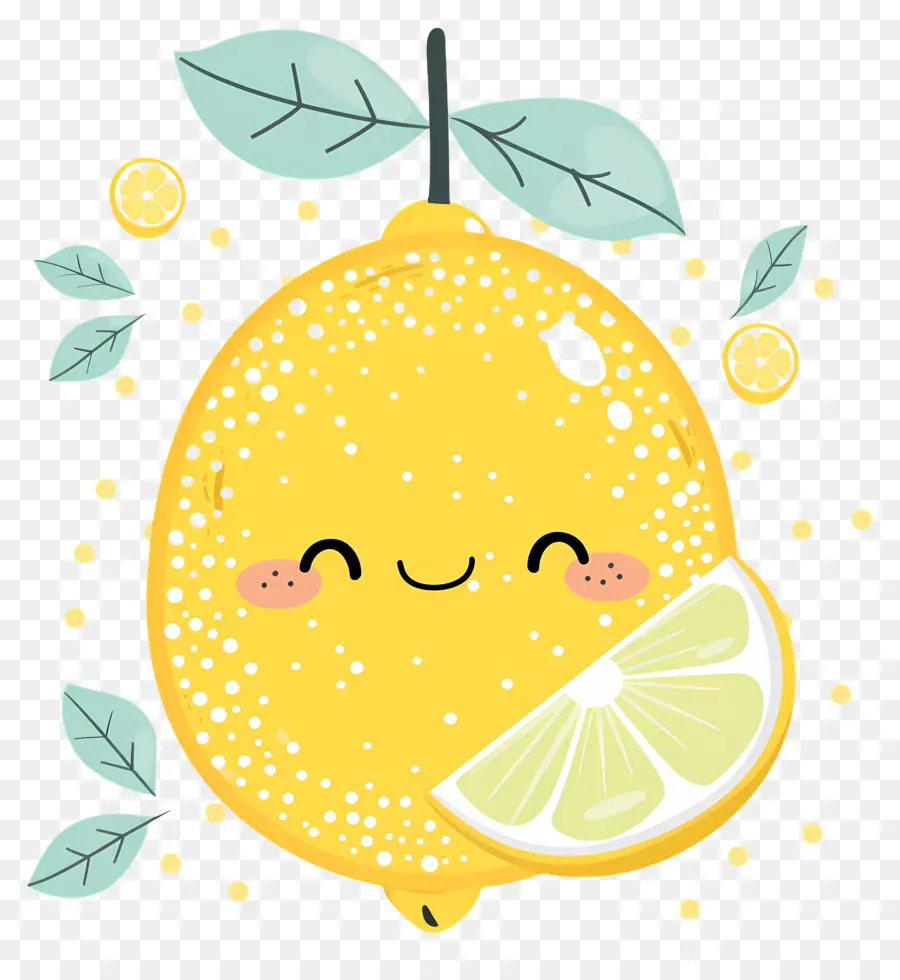 Citron Kawaii，Citron Jaune PNG