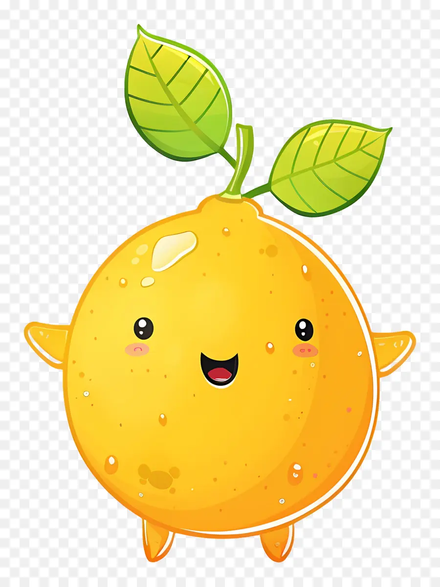 Citron Kawaii，Citron Jaune PNG