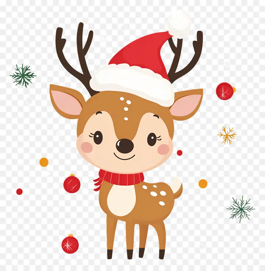 Cerf De Noël，Renne Mignon PNG