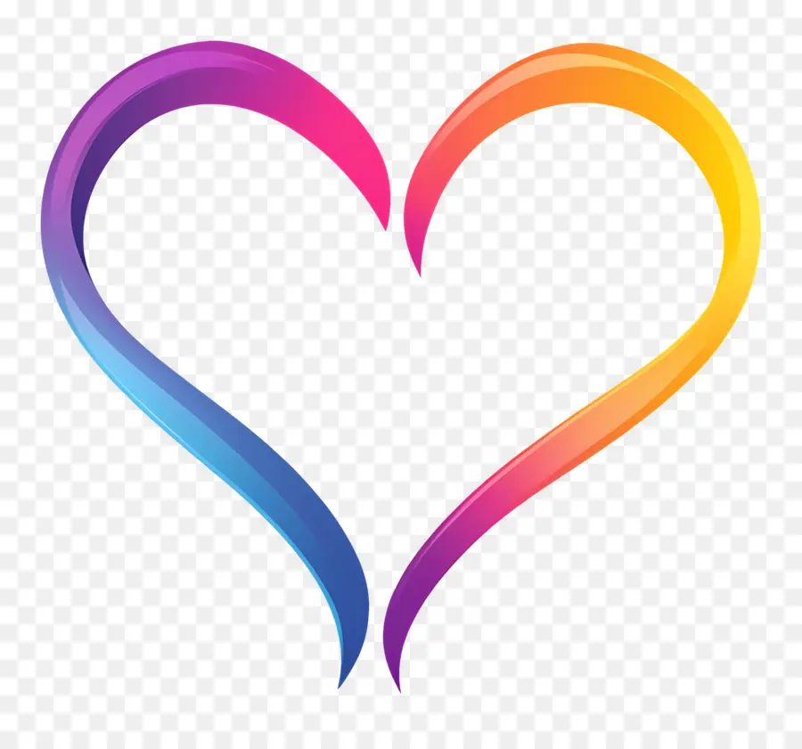 Frontière D'amour，Coeur Coloré PNG