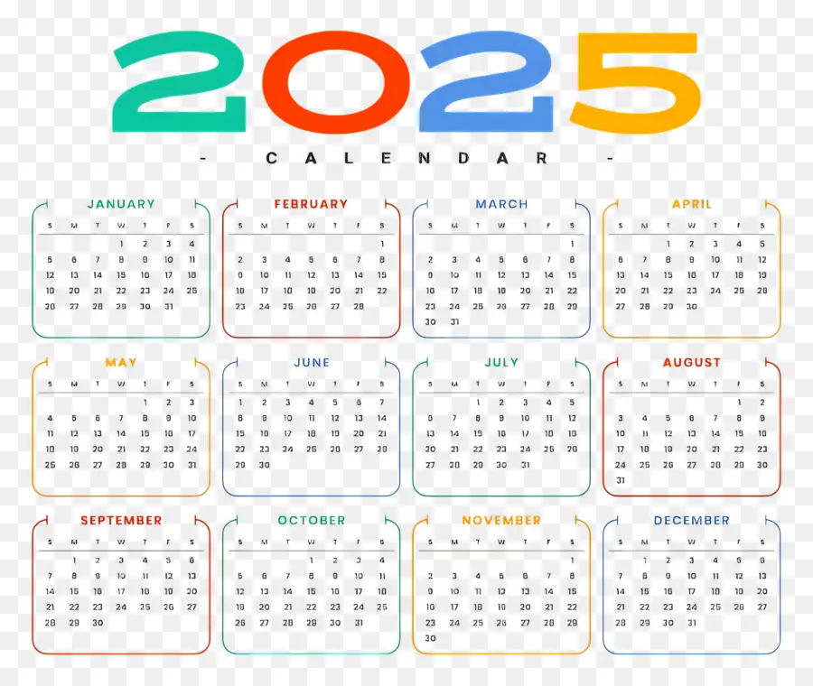 Calendrier 2025，Année PNG