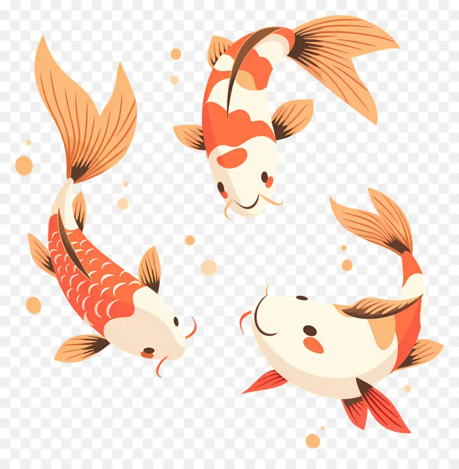 Poisson Koï，Poisson Koi Orange PNG