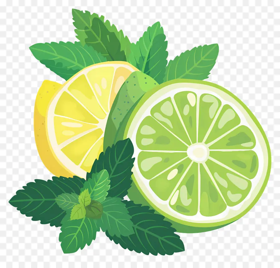 Citron Vert，Citron Vert Et Menthe PNG