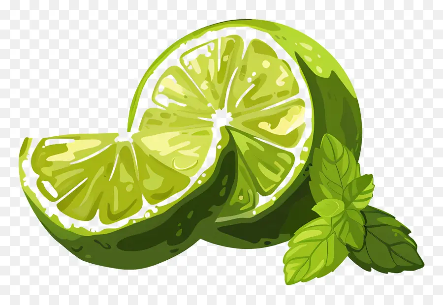 Citron Vert，Citron Vert Tranché PNG