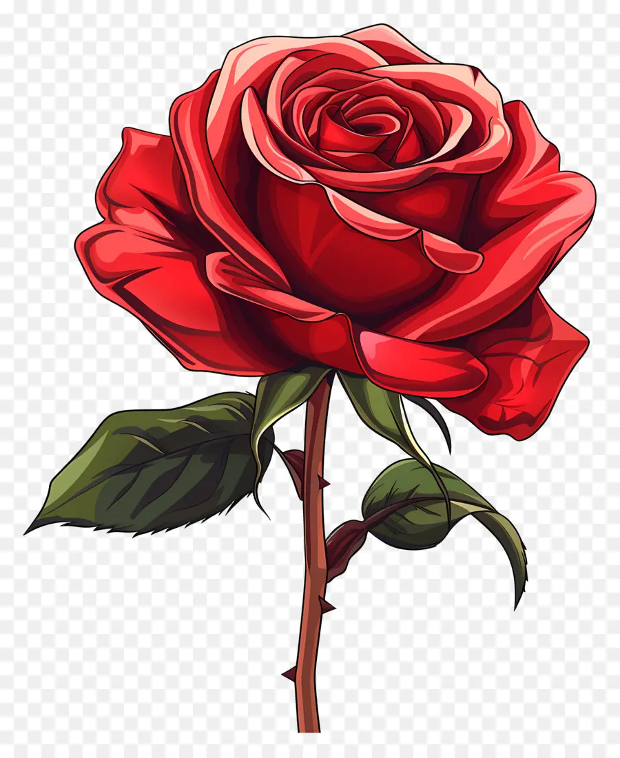 Rose Rouge，Feuilles PNG