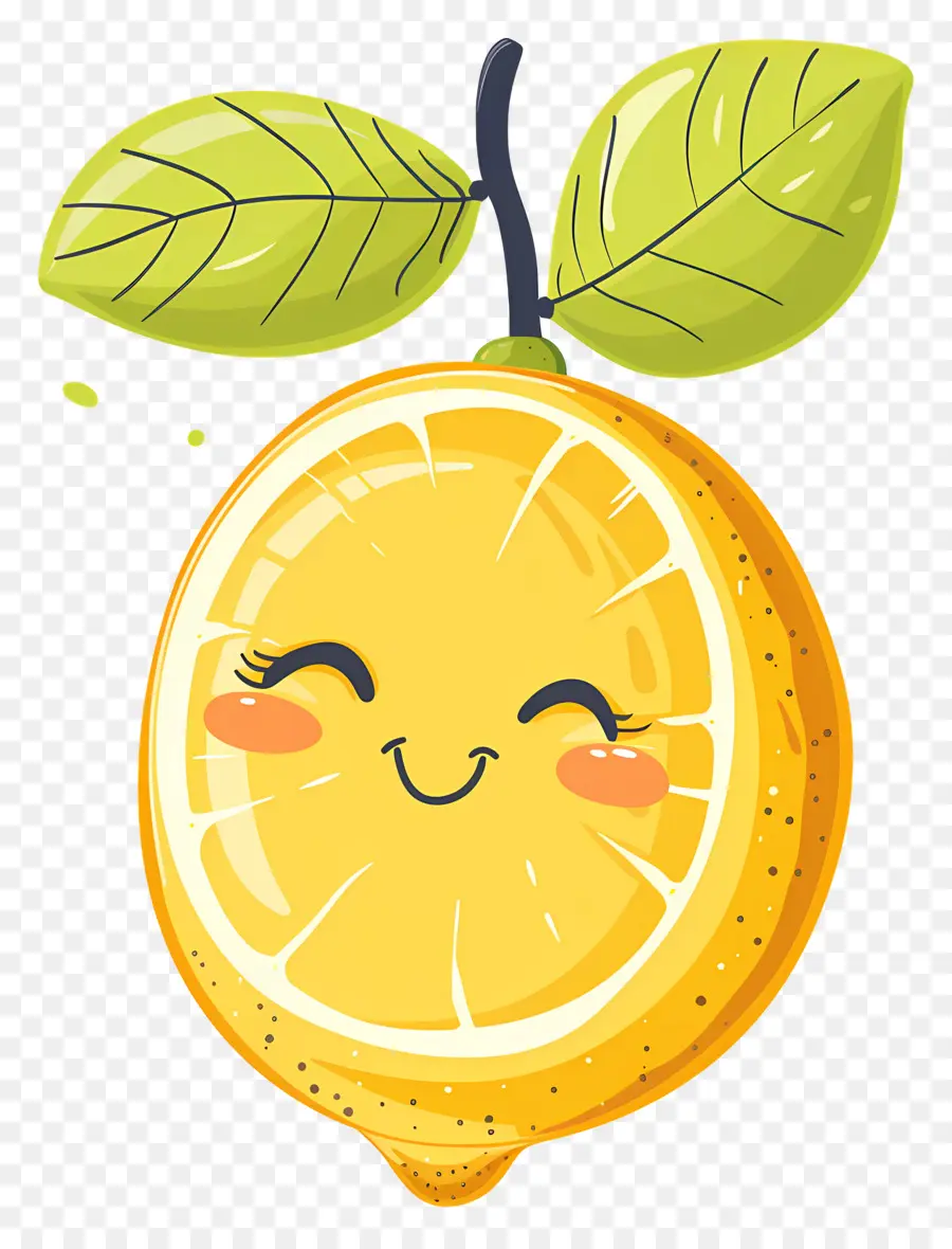 Citron Kawaii，Citron Souriant PNG