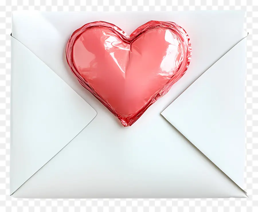 Courrier D'amour，Enveloppe Avec Coeur PNG