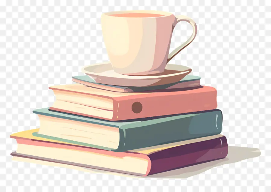 Livre Et Café，Coupe Et Livres PNG