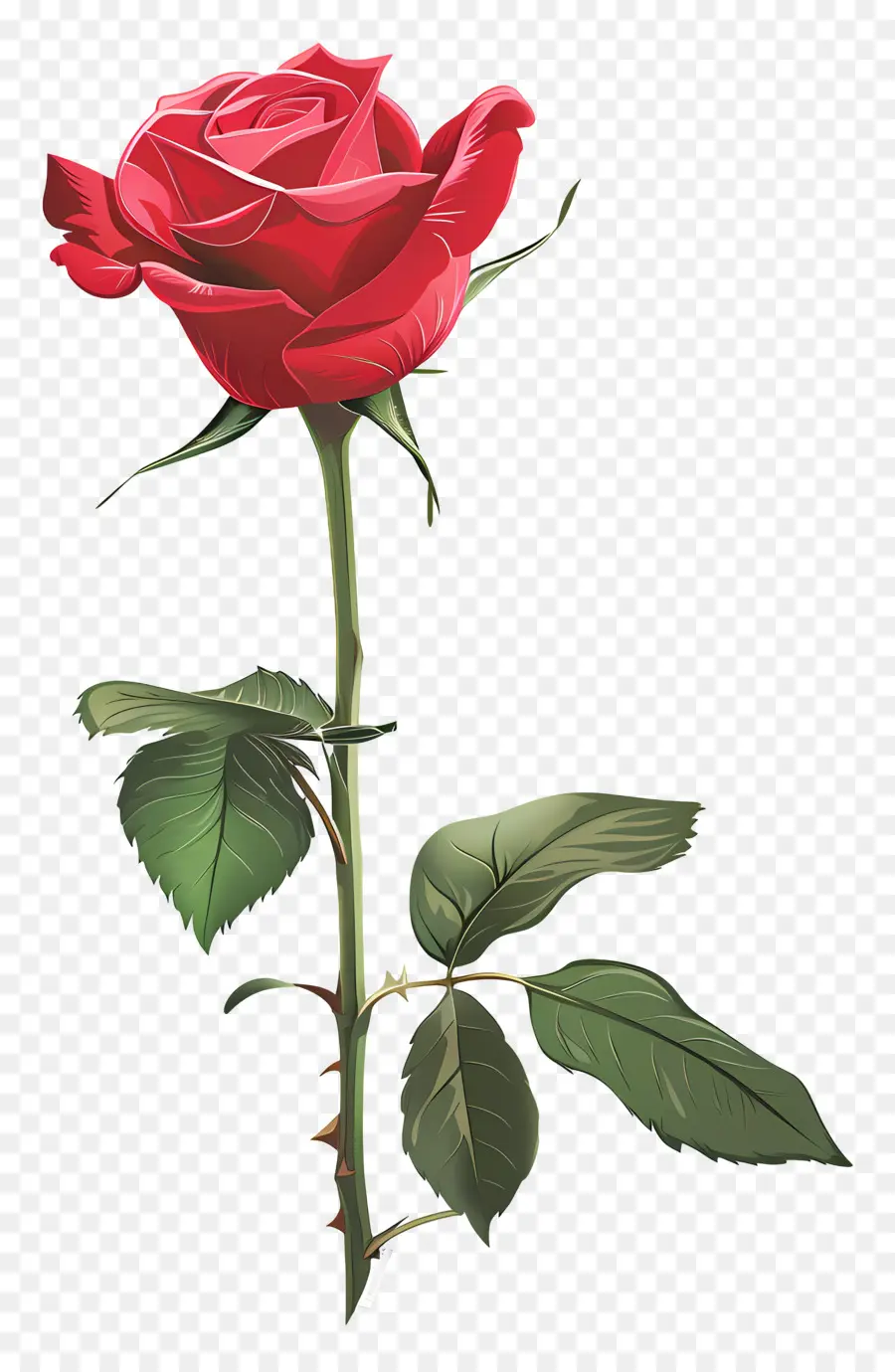 Rose Rouge，Tige PNG