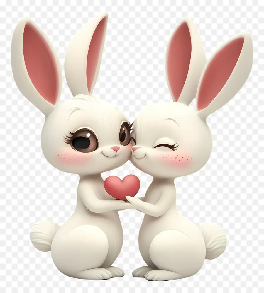 Amour Mignon，Lapins Blancs PNG