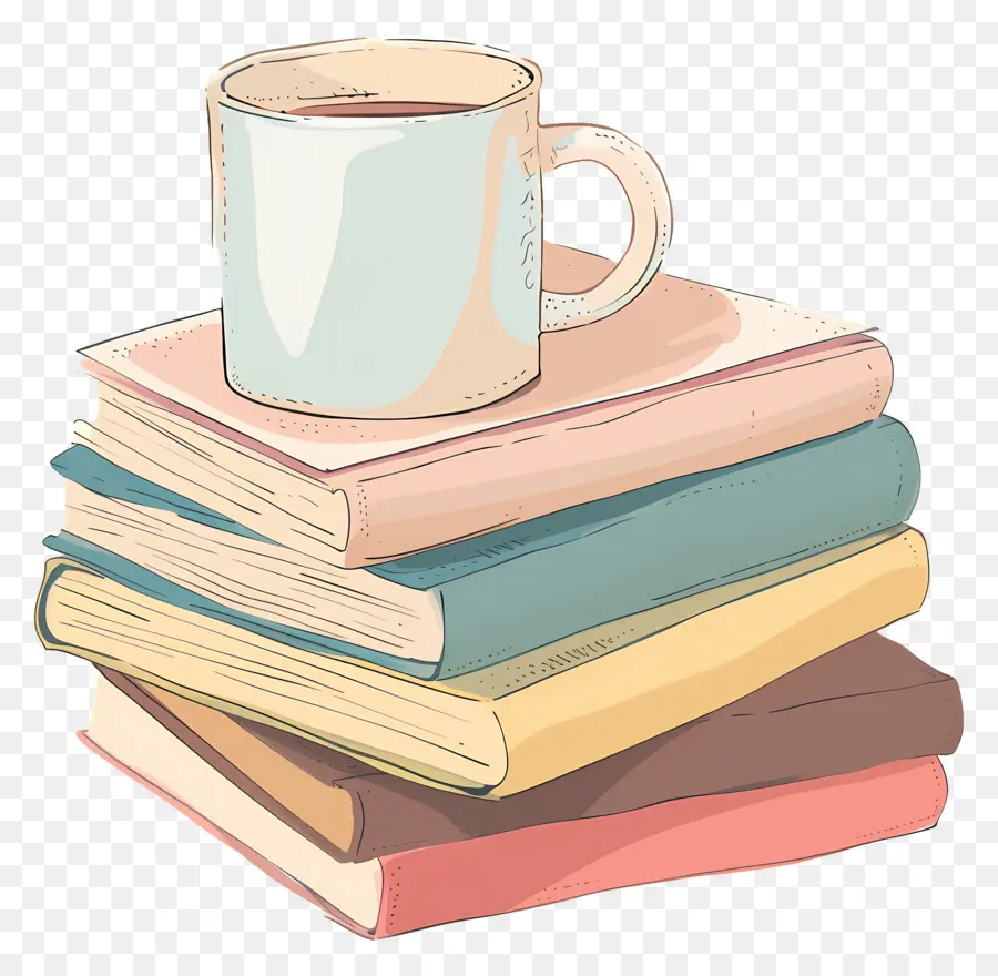 Livre Et Café，Livres Et Tasse PNG