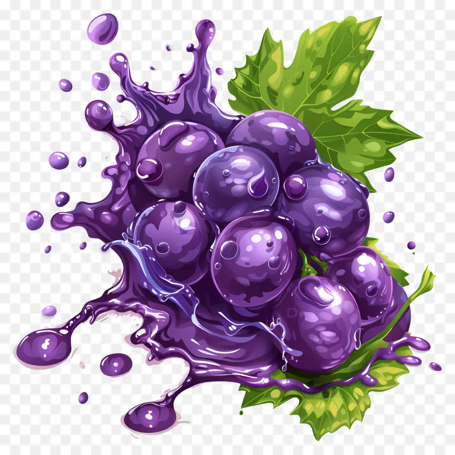 Éclaboussure De Raisins，Raisins Violets PNG