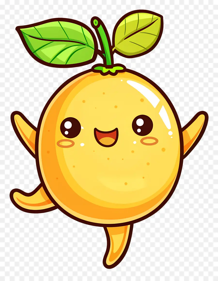 Citron Kawaii，Bonne Orange PNG