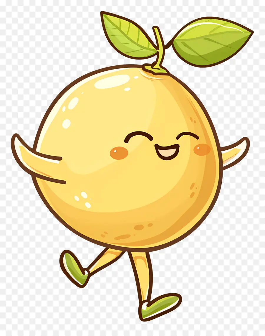 Citron Kawaii，Citron Jaune PNG