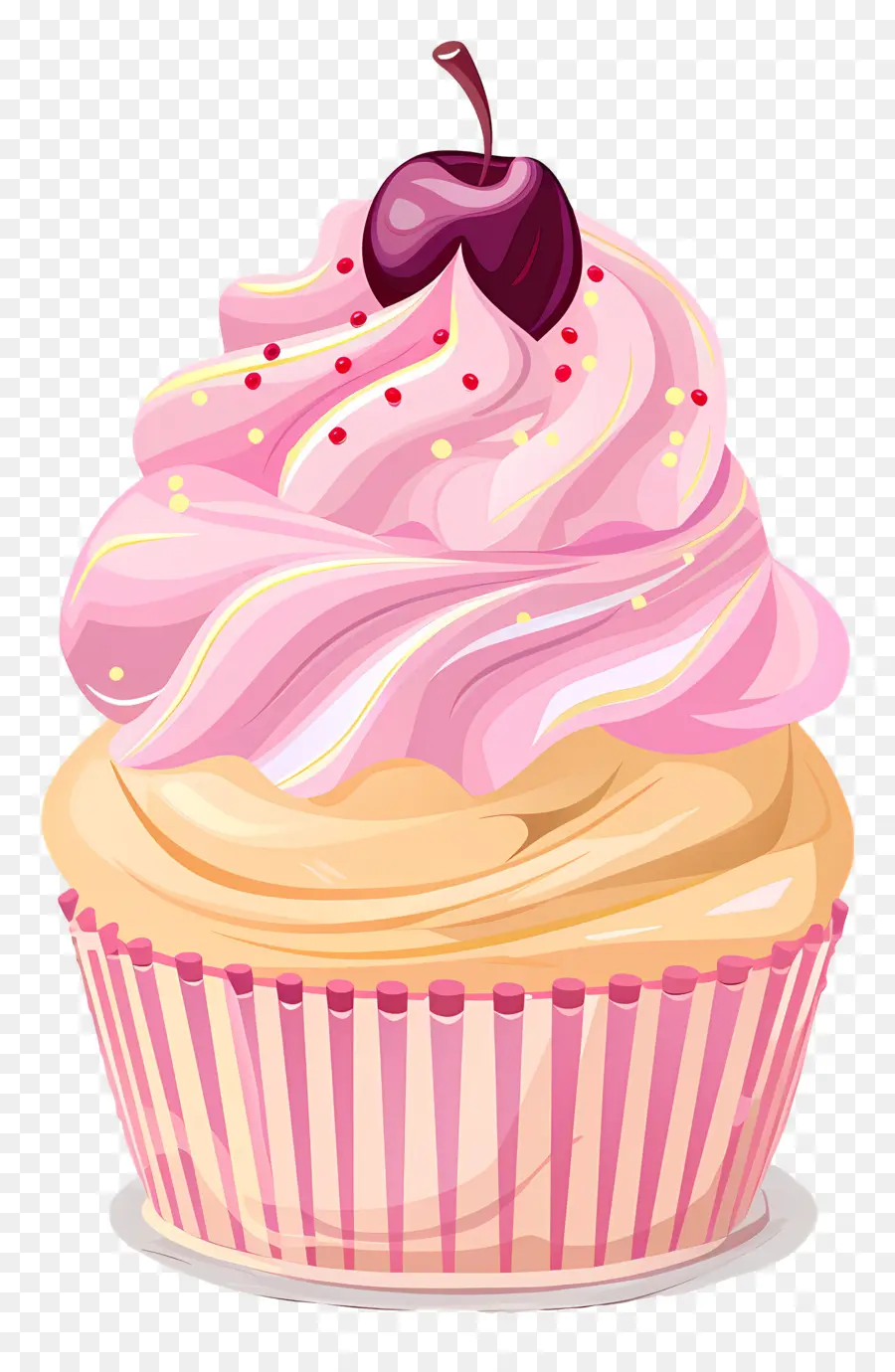 Petit Gâteau Mignon，Cupcake à La Cerise PNG