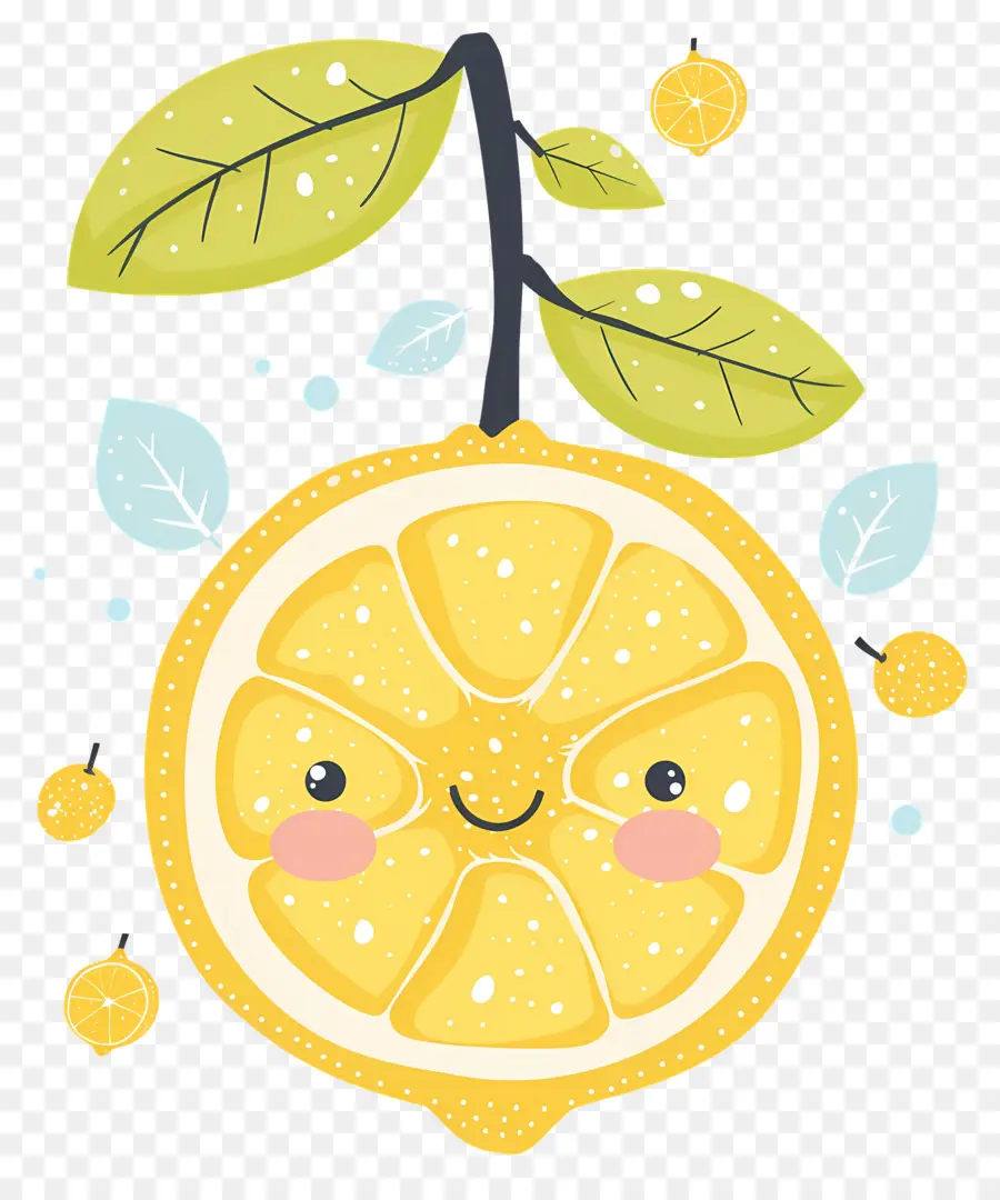 Citron Kawaii，Citron Jaune PNG