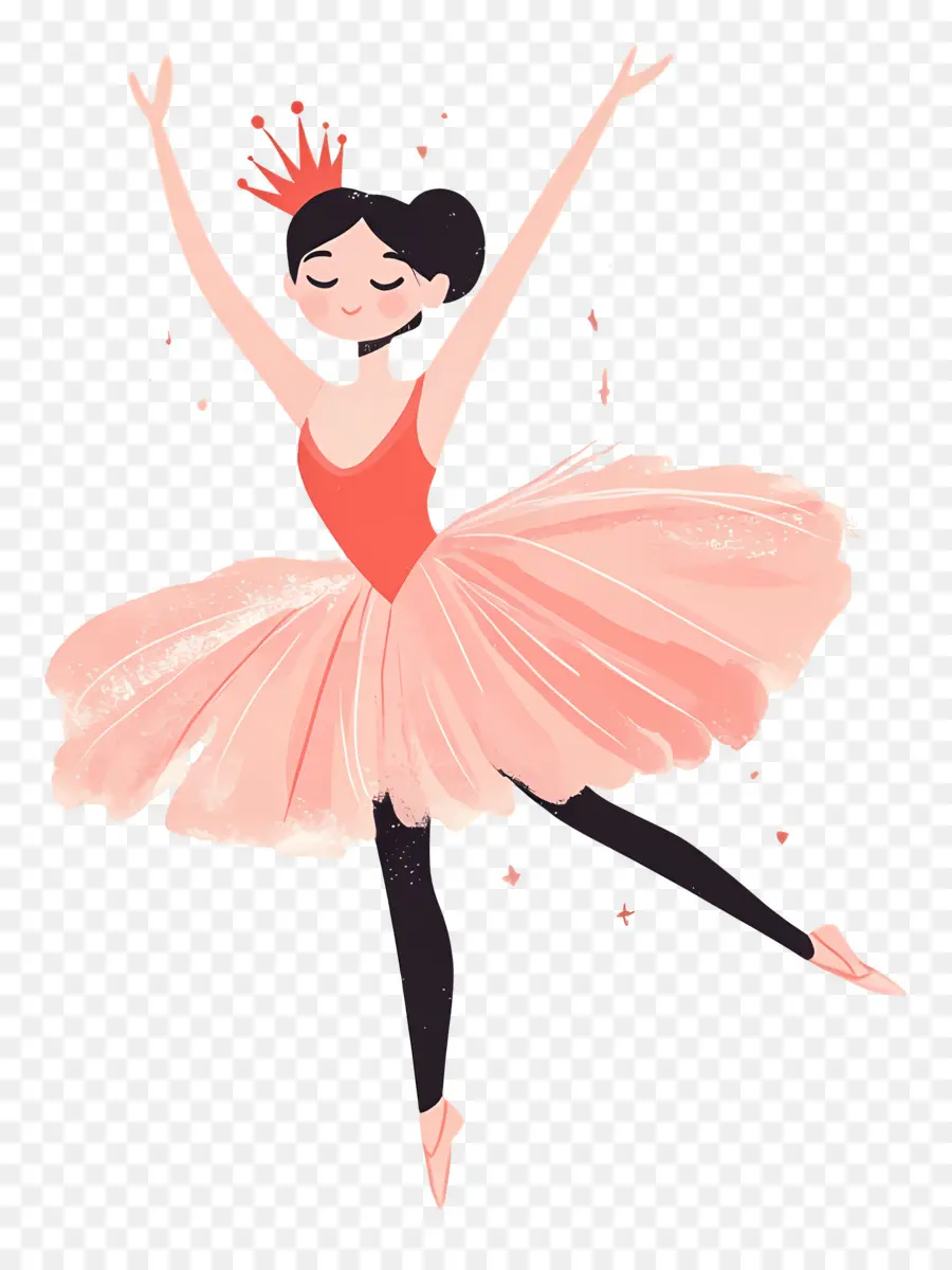 Ballet，Ballerine En Robe Rose PNG