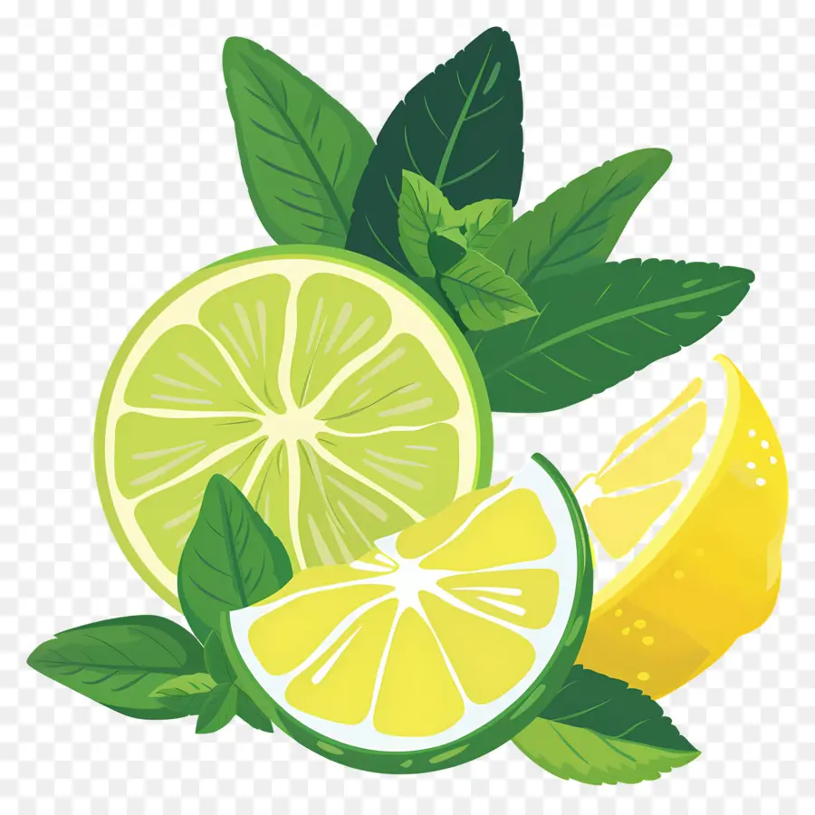 Citron Vert，Citron Vert Et Menthe PNG